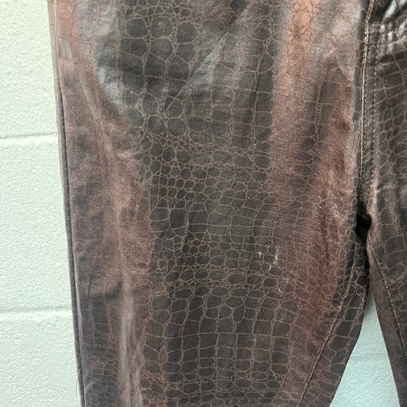 Nasty Gal Croc-Embossed Brown Pants. SZ 8 - Picture 2 of 6